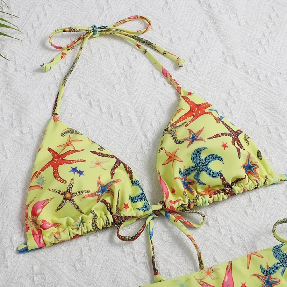 White Lotus Bali Lime DaphneTriangle Bikini, Swimwear, 2 Piece Version - Picture 3 of 8
